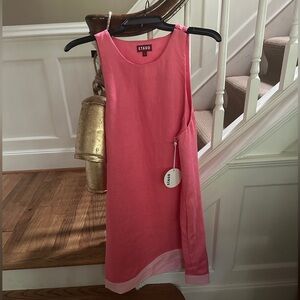 Staud Allori Dress in Coral Paradise/Pearl Pink size L